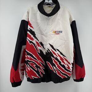 Hartwell Sports Nascar Jacket 90s Windbreaker Bomber Black Red White XL